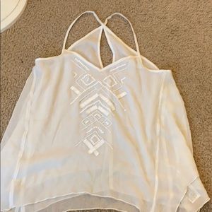Mesh white top